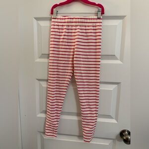 Mini Boden Pink and White Striped Leggings